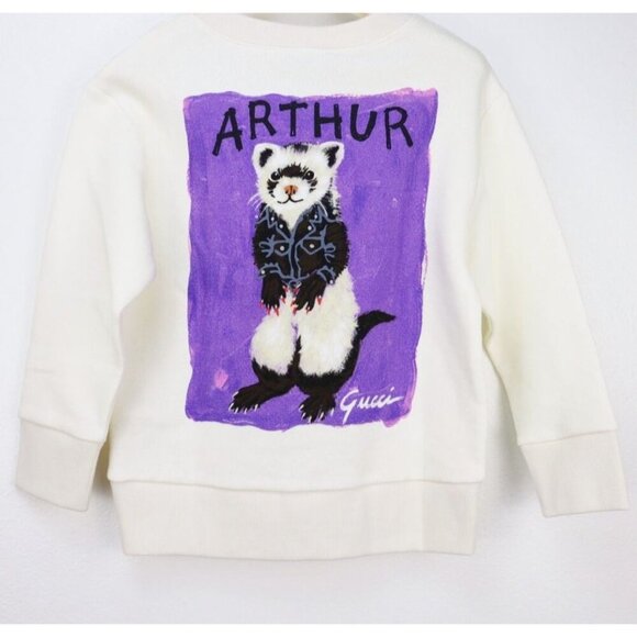 NWT Gucci Kids Printed Sweatshirt In Cream Size 4 - Picture 4 of 11